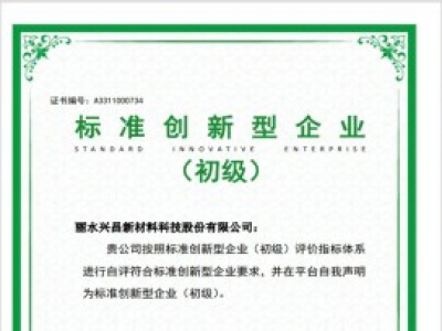 全縣首家！遂昌一企業(yè)通過國家級標(biāo)準(zhǔn)創(chuàng)新型企業(yè)認(rèn)定